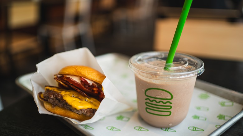 Shake Shack burger and milkshake