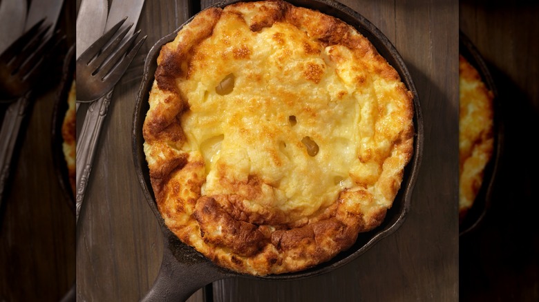 Yorkshire pudding in a cast iron skillet