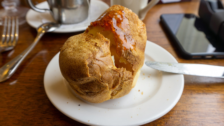 Popover on white plate