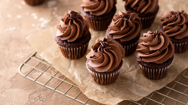 chocolate frosted cupcakes