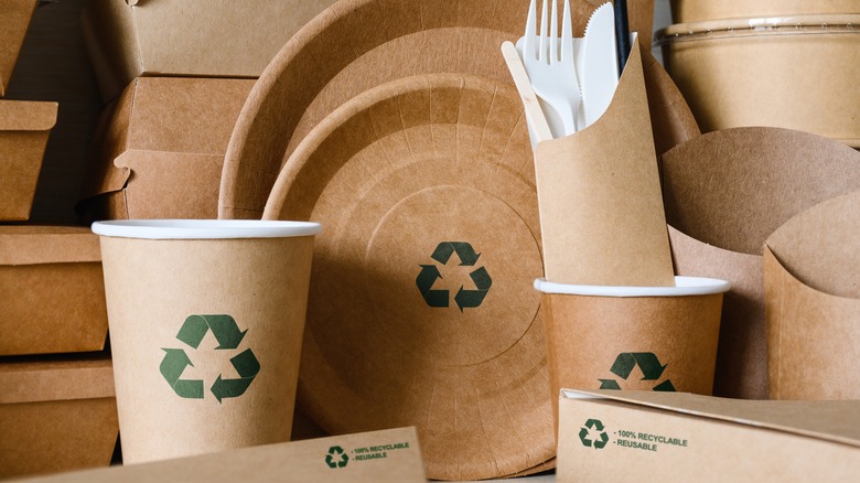 Disposable, recyclable plates and utensils