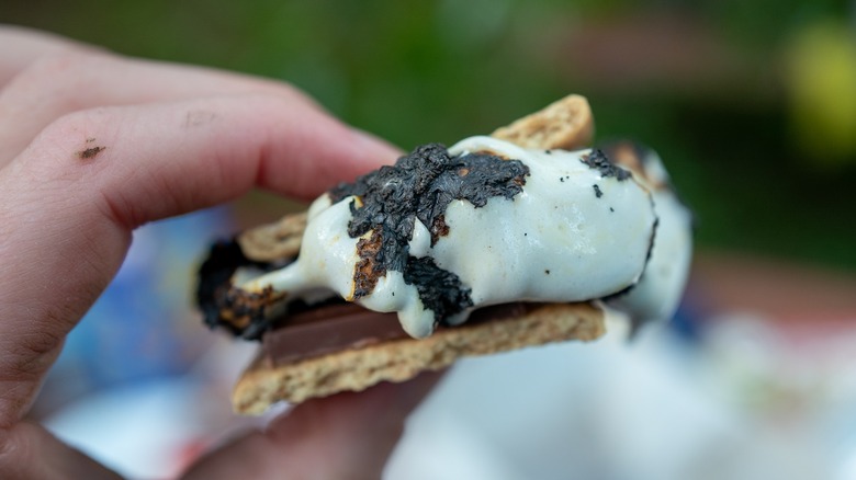 close-up of s'mores