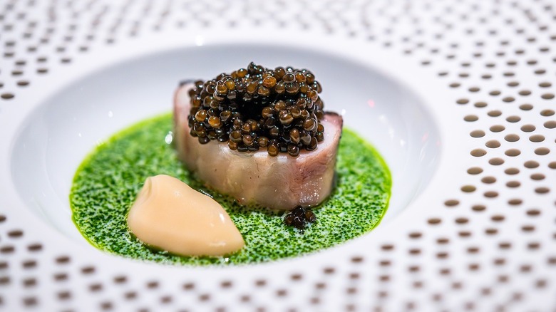 caviar and fish in bowl