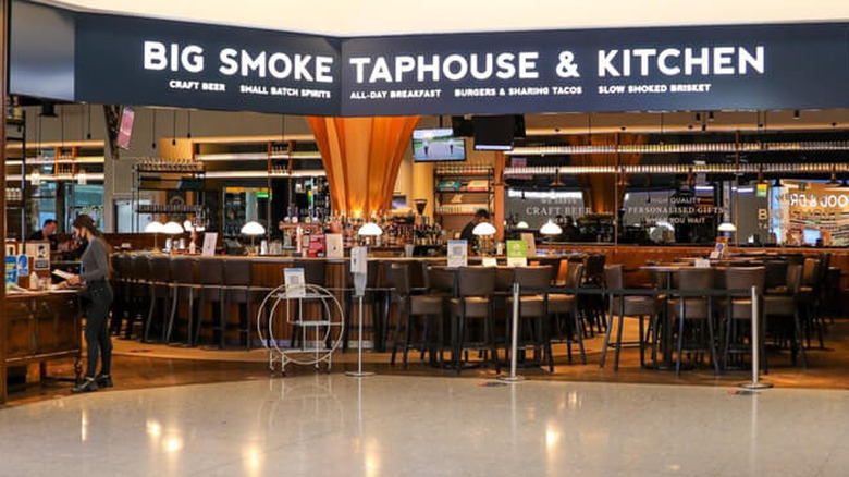 The Big Smoke Taphouse in Heathrow airport which offers pre-order eats