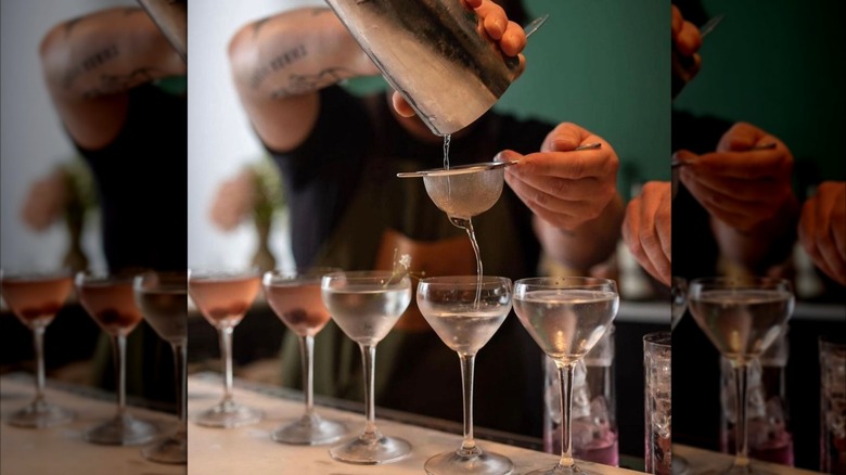 A refreshing row of martinis at Three Sheets London