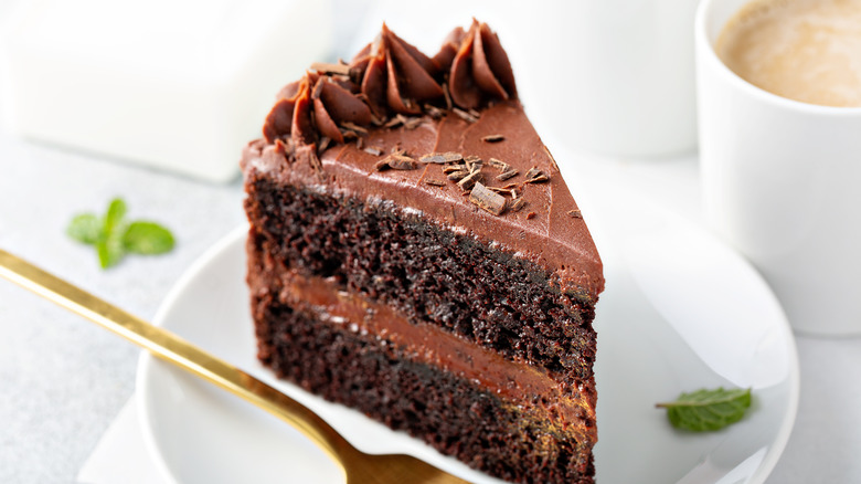 chocolate cake with chocolate frosting