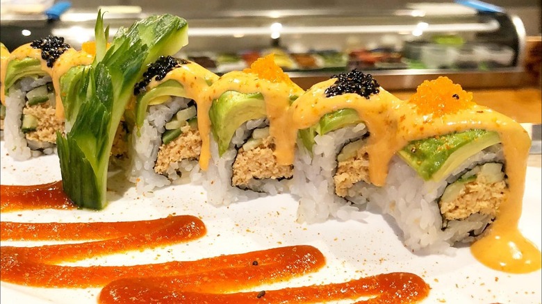 A vegan sushi roll at Shizen in San Francisco