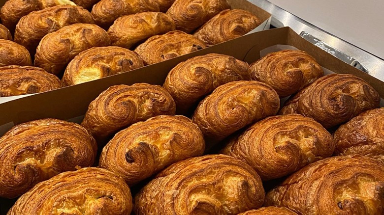 Boxes of chocolate croissants from Arsicault, in San Francisco