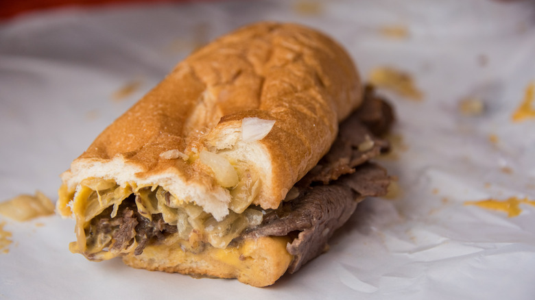 Philly cheesesteak cut