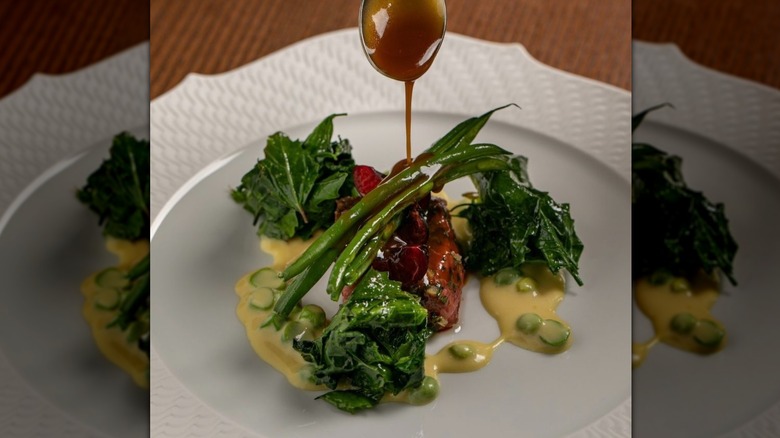 beef dish at Michelin-starred restaurant