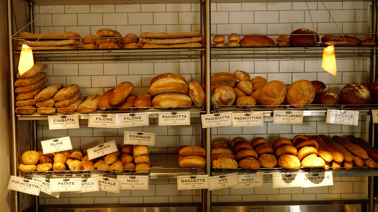 fresh bread in bakery