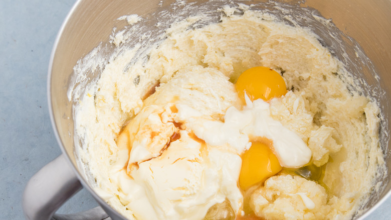 Baking ingredients in mixing bowl