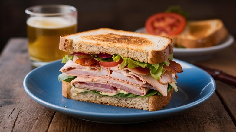 Turkey club sandwich