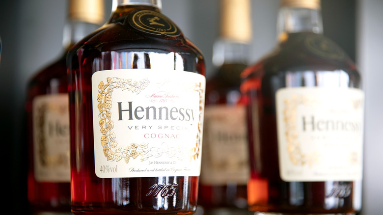 close up of Hennessy bottle