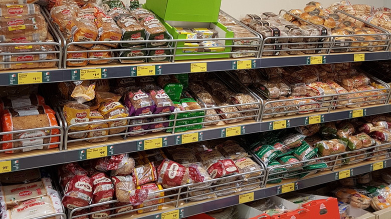 Bread section at Aldi