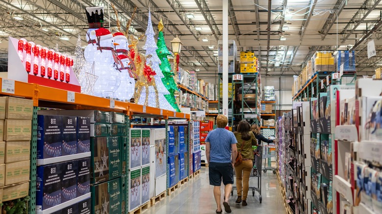 Shoppers in Costco seasonal aisle