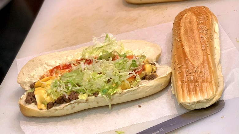 Chopped cheese sandwich at Hajji's Deli