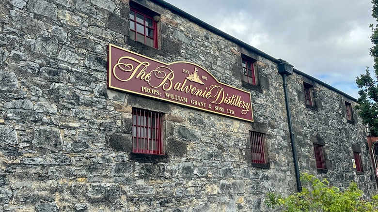 Balvenie distillery with sign