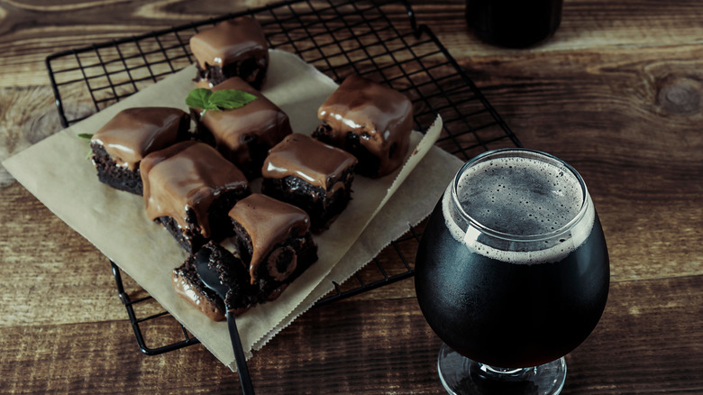 Stout beer and chocolate cake