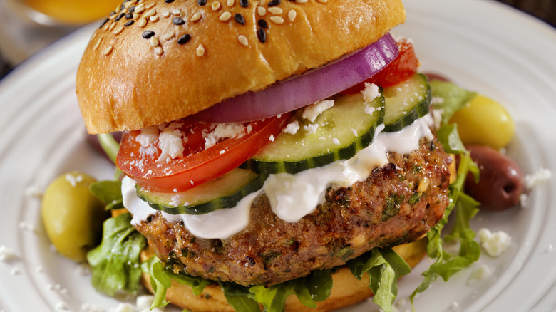 greek lamb burger