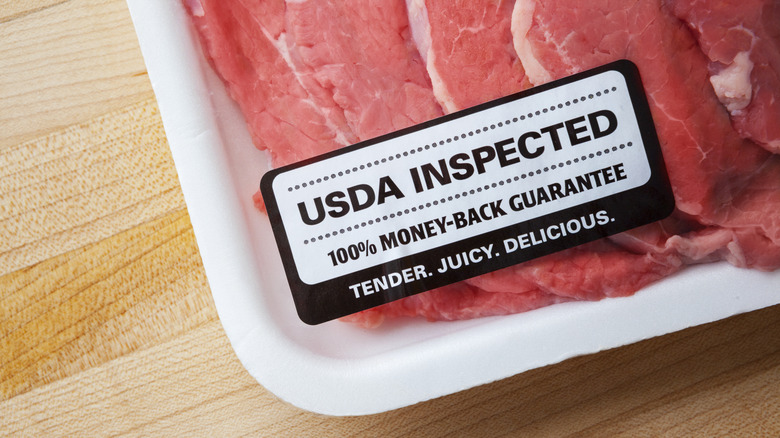 meat with USDA sticker 