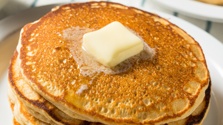 Butter on pancakes