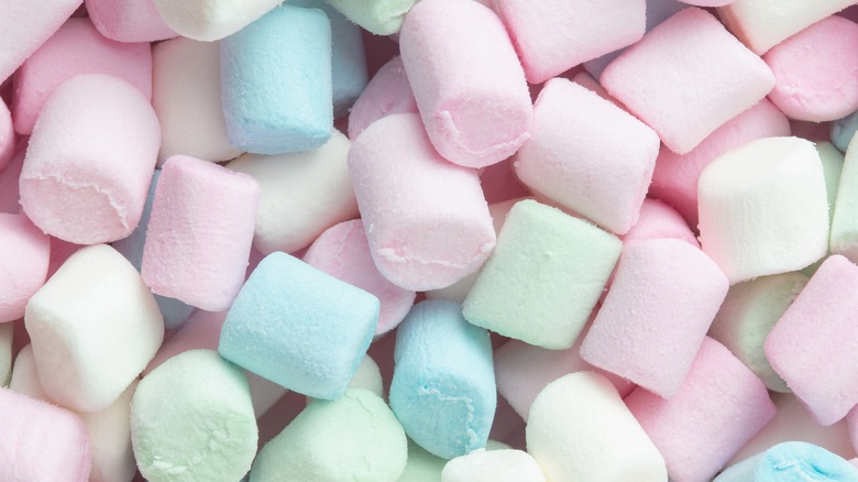 colorful marshmallows in a pile