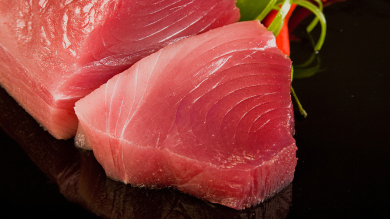 cut of raw tuna