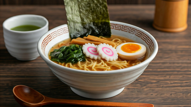 Bowl of ramen with classic toppings