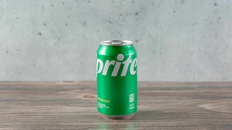 Sprite in a can on table