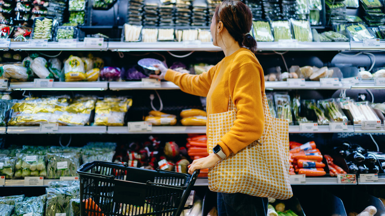 Person shopping for produce