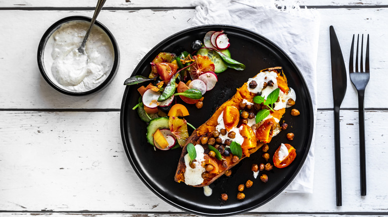 sweet potato with tahini