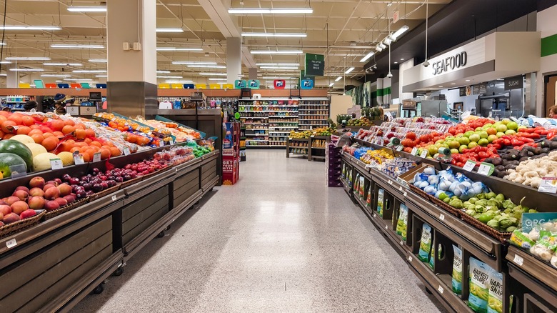 Produce section of grocery store