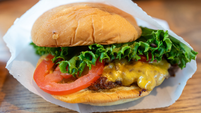 Shake Shack burger with toppings