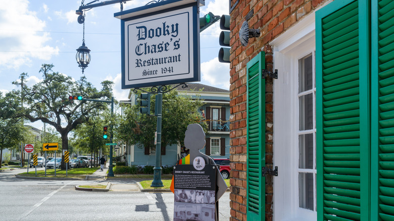 The Dooky Chase Restaurant sign in front of the New Orleans establishment