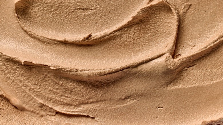 creamy chocolate ice cream closeup