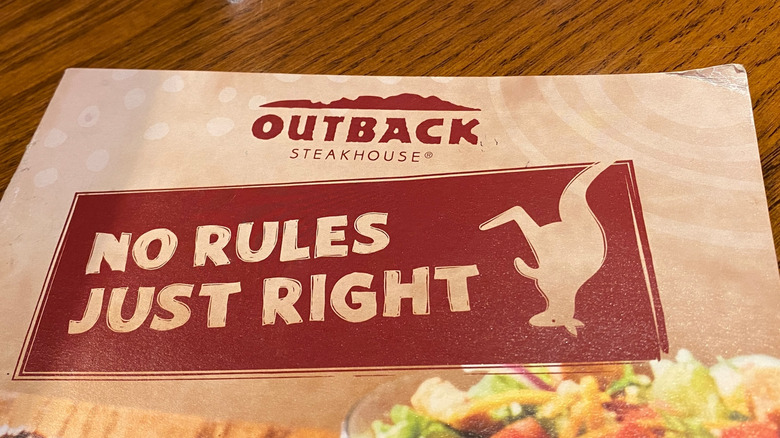 Outback Steakhouse menu