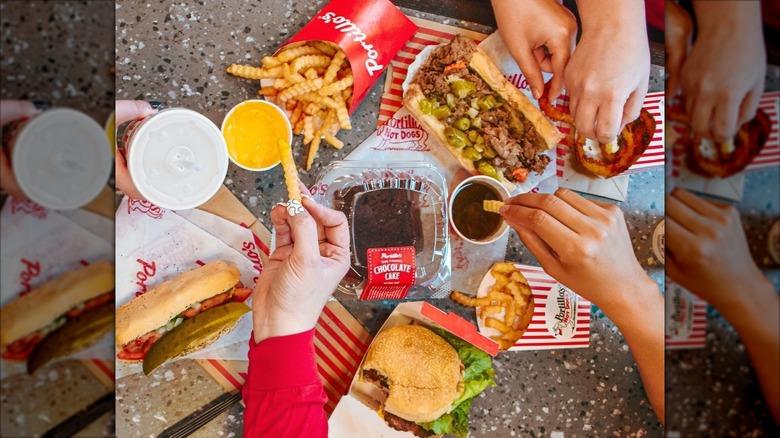 A fast food spread from Portillo's