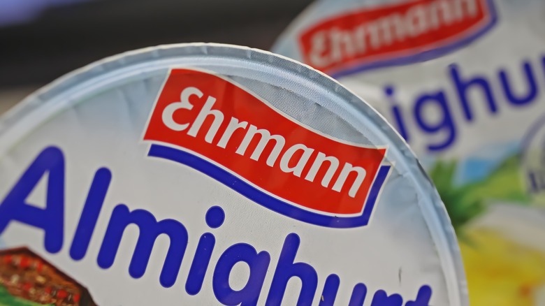 Ehrmann yogurt label