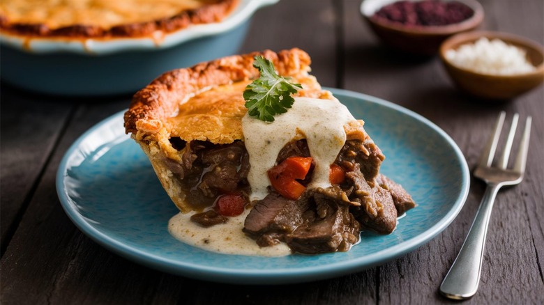 steak and kidney pie slice