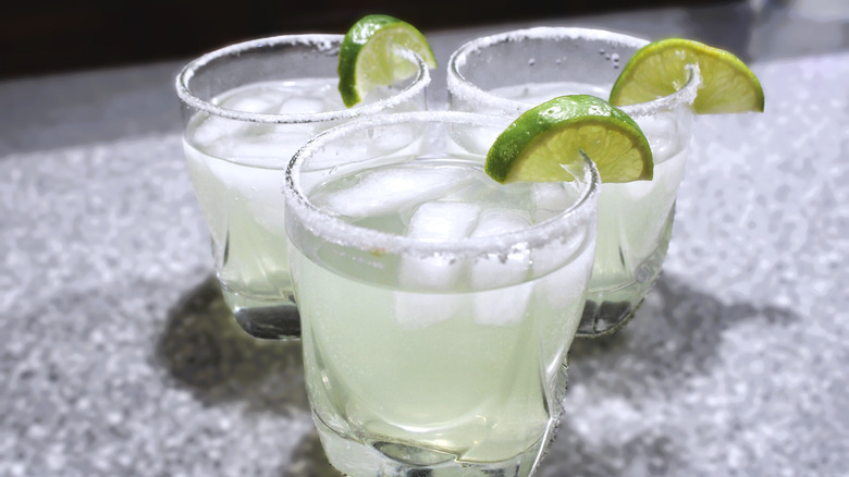 Glasses of margaritas