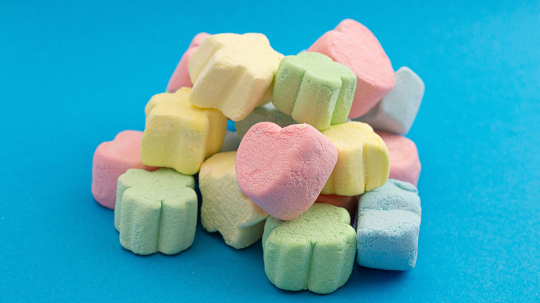 Pile of dried marshmallows