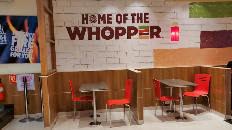 A Burger King location with the "Home of the Whopper" slogan.