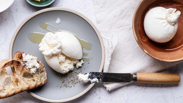 Burrata on a dish