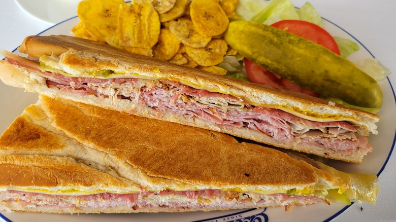 Cuban Sandwich Served with Plantain Chips