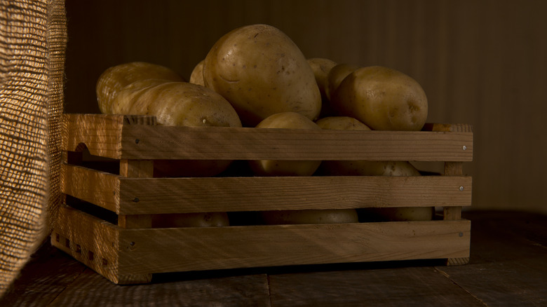 Potatoes in a crate