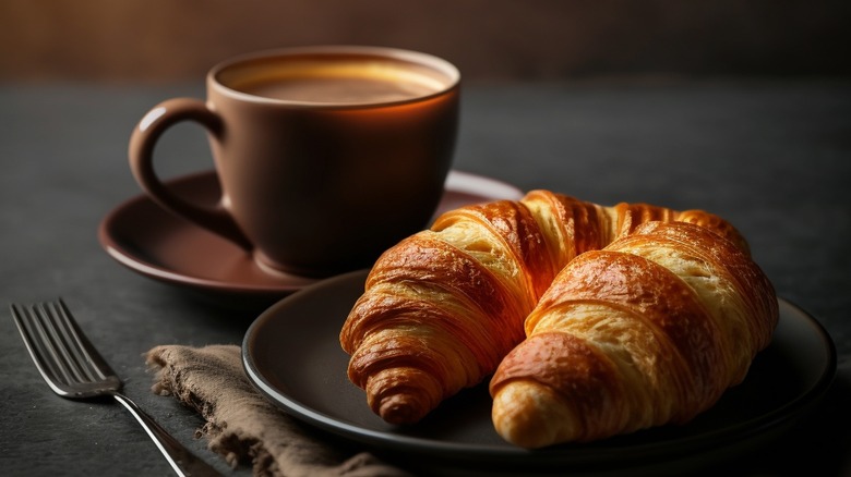 Coffee with croissants