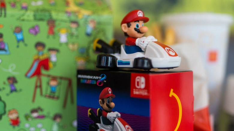 Mario Kart Happy Meal toy on box