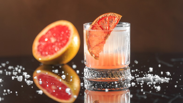 Salted grapefruit cocktail