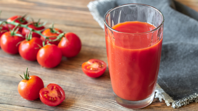 Glass of tomato juice